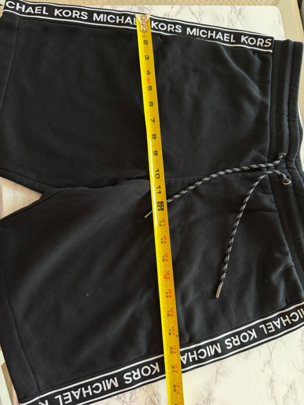 Michael Kors Black Athletic Drawstring Shorts with Logo Trim L - Picture 8 of 8
